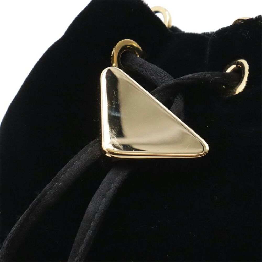 Prada Triangle Logo Velvet Pouch - Picture 5 of 9